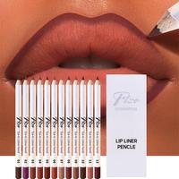 Long Lasting Lip Liner Set, 12pcs/set Matte Easy Coloring Lip Liner Pencil, Natural Lip Makeup Tool for Women & Girls, Makeup...