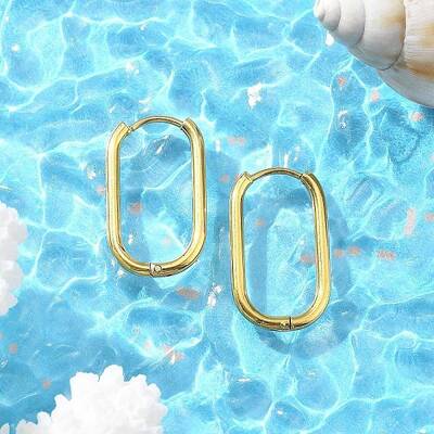 Ion Plating(IP) 304 Stainless Steel Hoop Earrings for Women