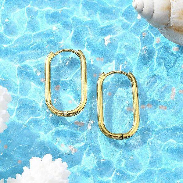 Ion Plating(IP) 304 Stainless Steel Hoop Earrings for Women