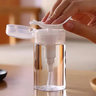 Clear Clear Press Type Vacuum Bottle, 1 Count Portable Travel Soap Dispenser, Leak-proof Soap Dispenser for Home Bathroom, Es...