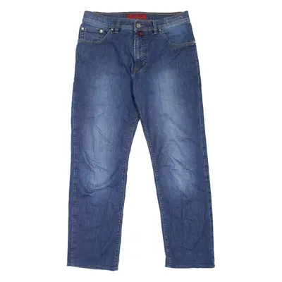 PIERRE CARDIN Deauville Mens Jeans Blue Regular Straight Stone Wash W30 L27