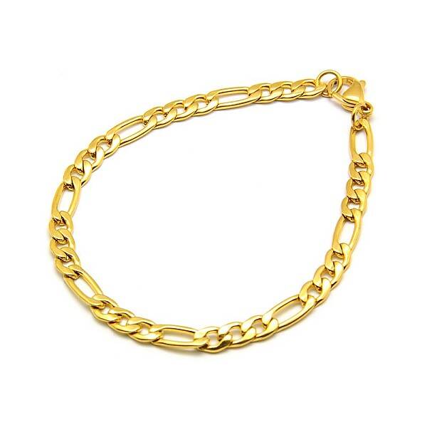 1Pc 304 Stainless Steel Figaro Chain Bracelets