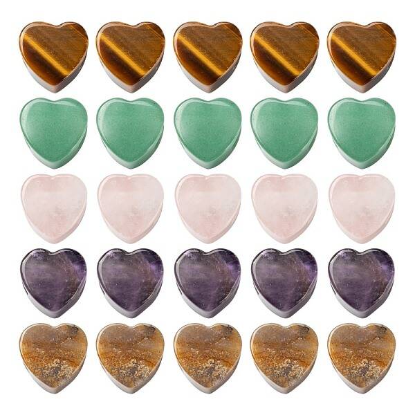 Valentine's Day Theme 10Pcs 5 Style Natural Gemstone European Beads