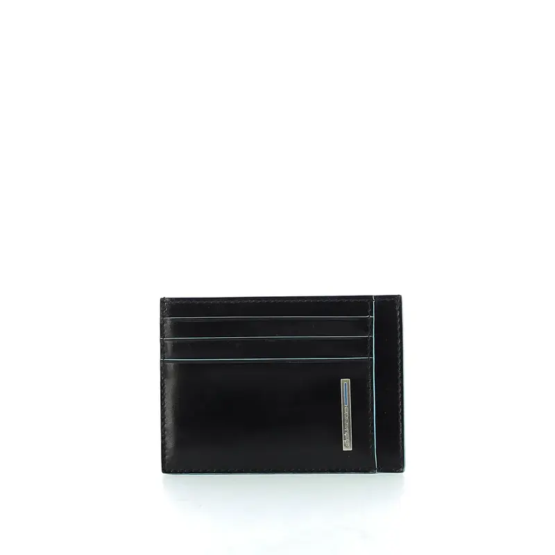 Piquadro, Blue Square, Leather Credit Card Holder, PP2762B2R/N, Black, Men