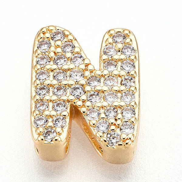Brass Micro Pave Cubic Zirconia Charms