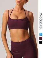 Women's Solid Color Halter Neck Sports Bra, Casual Comfortable Breathable Sports Bra, Ladies Sportswear for Indoor Outdoor We...