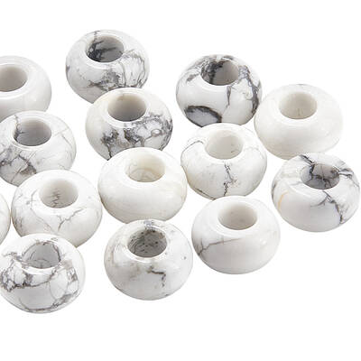 20Pcs Natural Howlite European Beads