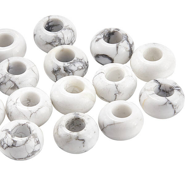 20Pcs Natural Howlite European Beads