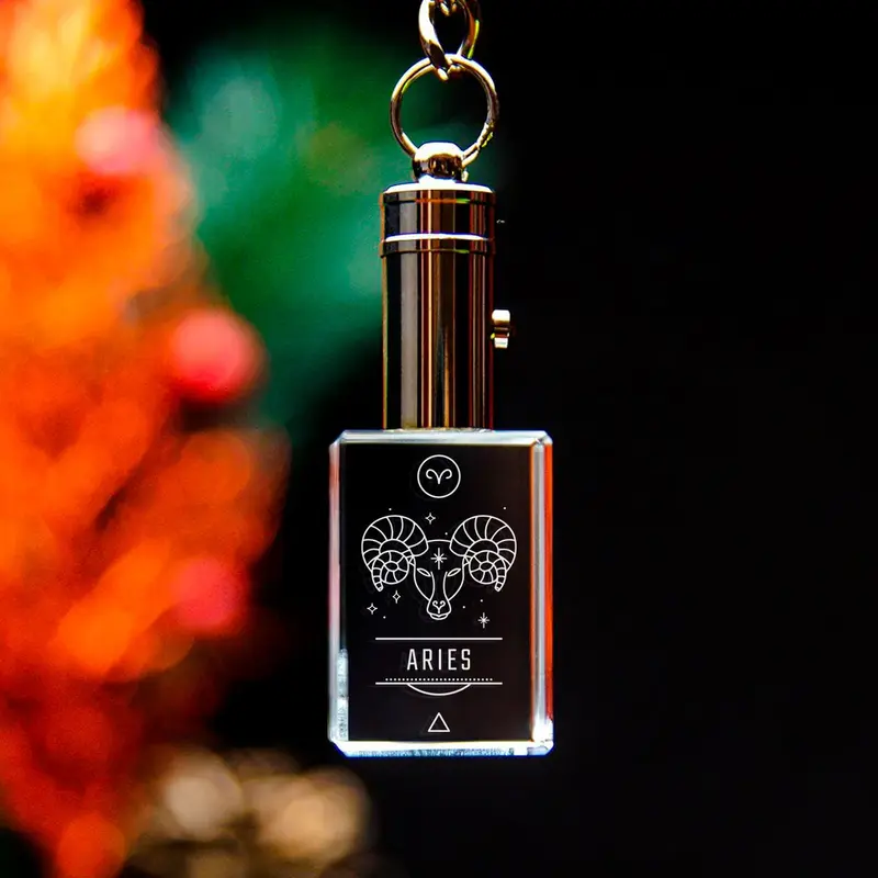 2D Memory Crystal™ - Keychain - Zodiac - Aries-Small
