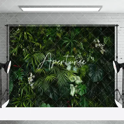 Aperturee Tribal Green Monstera Plant Spring Photo Backdrop, 3X2FT(1MX0.6M), 14 USD, spring backdrops, XQHD3X66-M