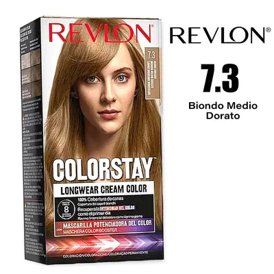 Revlon Colorstay Tintura permanente per capelli 7.3 Biondo dorato scuro 165 ml