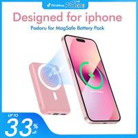 Podoru Magnetic Power Bank, 10000mAh for MagSafe Portable Battery Pack Fast Wireless Mobile Charger and USB-C Cable, for iPho...