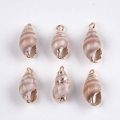 Electroplate Spiral Shell Pendants