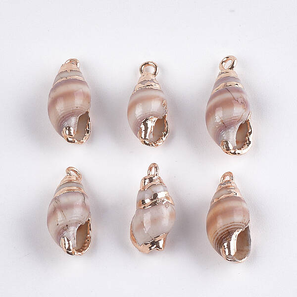 Electroplate Spiral Shell Pendants