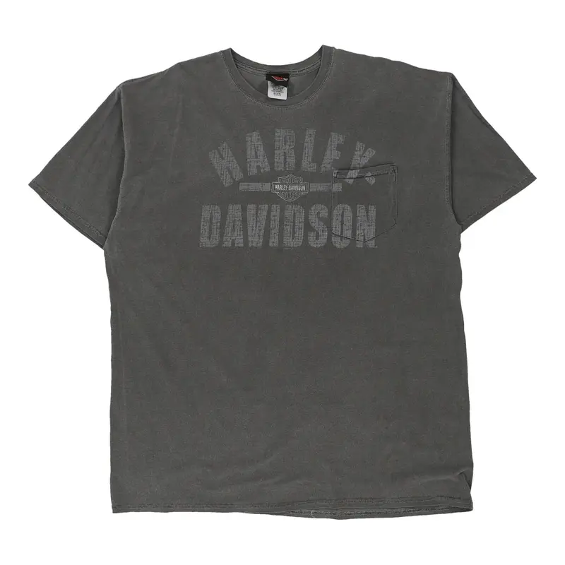 Florida Harley Davidson Graphic T-Shirt - XL Grey Cotton