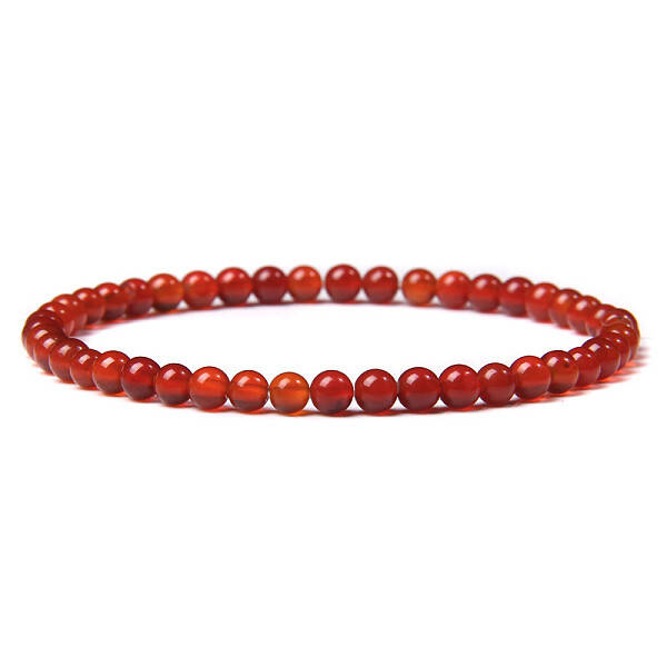 4mm Round Natural Carnelian Beads Bracelet for Men