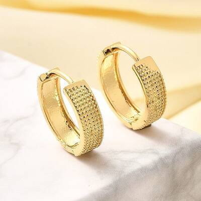 Rack Plating Ring Brass Hoop Earrings for Women