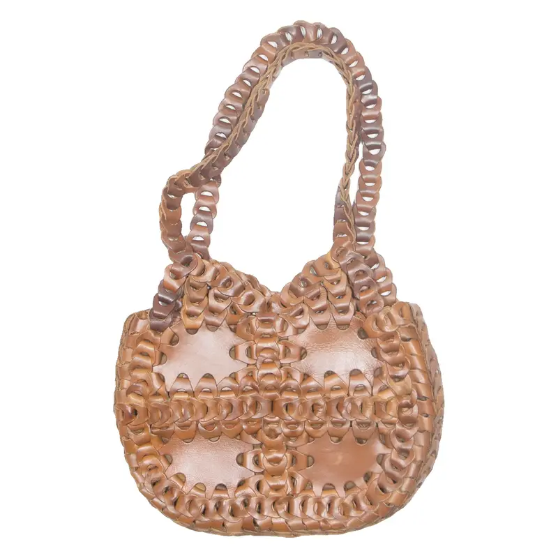 Womens Shoulder Bag Brown Leather 90s