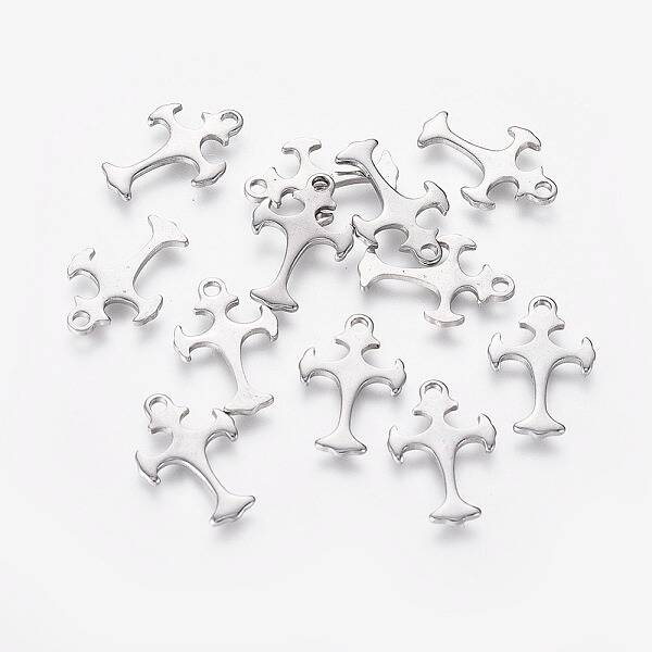 Tarnish Resistant 201 Stainless Steel Tiny Cross Charms