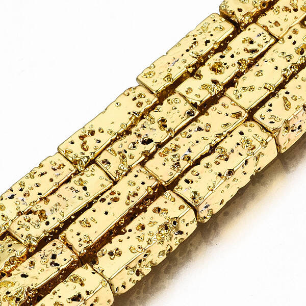 Electroplated Natural Lava Rock Beads Strands