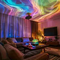 Aurora/ Water Ripple Projector Light, USB Rechargeable, 16 Colors LED Projector Lamp with Remote Control, Northern Lights Amb...
