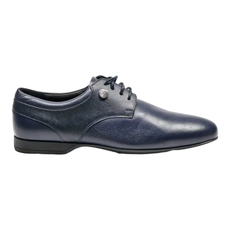 VERSACE Derby Shoes Blue Leather Mens UK 6