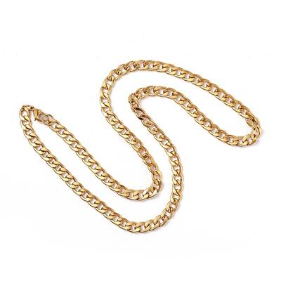 Men's PVD Vacuum Plating 304 Stainless Steel Cuban Link Chain Necklaces