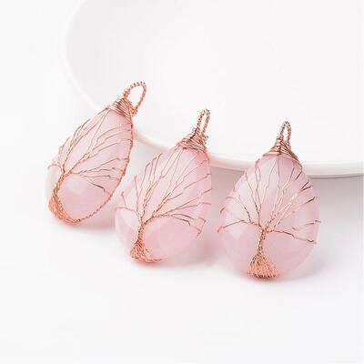 Natural Rose Quartz  Pendants