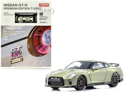 Nissan GT-R Premium Edition T-Spec RHD (Right Hand Drive) Jade Green Metallic with Mini Book No.11 1/64 Diecast Model Car by ...