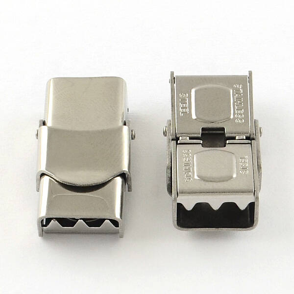 Tarnish Resistant Smooth Surface 201 Stainless Steel Watch Band Clasps