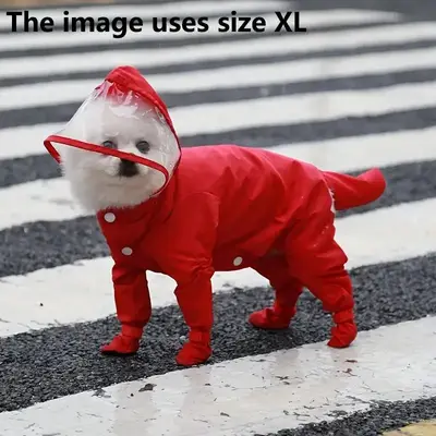 Pet All-in-one Raincoat, Waterproof Non-slip Dog Raincoat, Dog And Cat Clothing