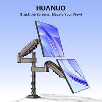 HUANUO Stackable Dual Monitor Arm - Adjustable Gas Spring Monitor Mount for Gaming and Home Office Setups, Monitor Stand Hold...