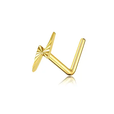 14K Gold Lightning Nose Ring