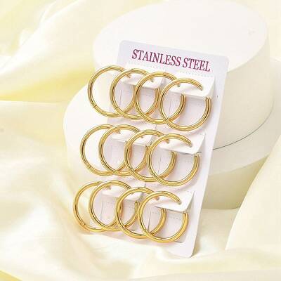 PVD Vacuum Plating 304 Stainless Steel Huggie Hoop Earrings for Women