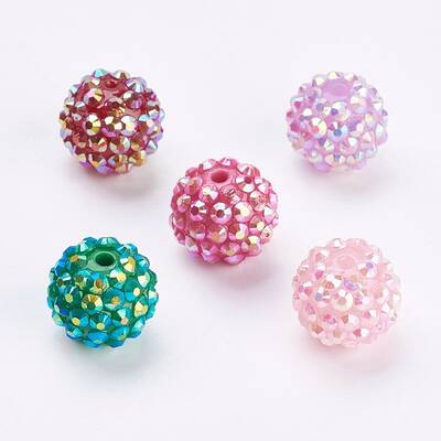 Resin Rhinestone Beads