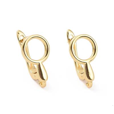 Brass Hoop Earring Findings with Latch Back Closure