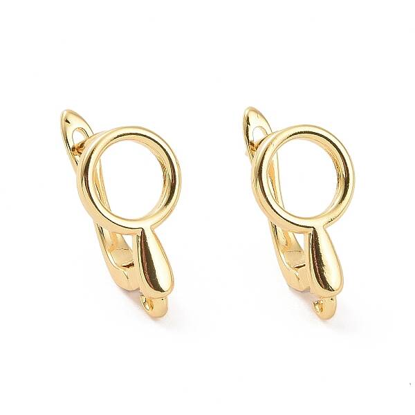 Brass Hoop Earring Findings with Latch Back Closure