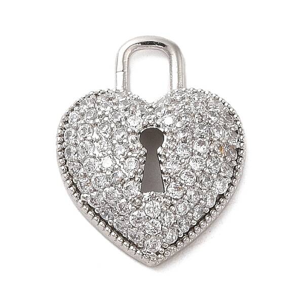 Brass Micro Pave Clear Cubic Zirconia Pendants