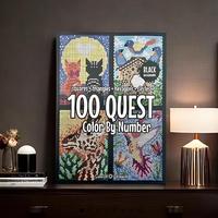 Color By Number Kit Book, 1 Count 100 Tasks Coloring Book By Number,  Party Gift for Girls & Boys