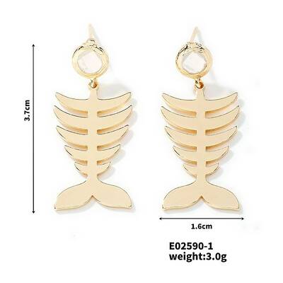 Baroque Style Fishbone Earrings Exquisite 3D Colorful Fashion Jewelry