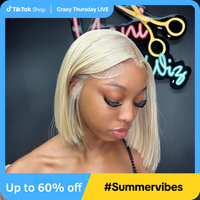 Formihair 613 Blonde Bob Wig 13x4 HD Lace Front Human Hair Wigs Straight Bob Wig Human Hair Pre Plucked with Baby Hair Outdoo...