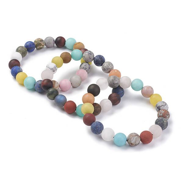Natural Gemstone Beaded Stretch Bracelets