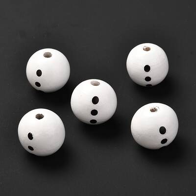 Printed Wood European Beads