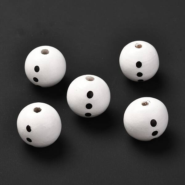 Printed Wood European Beads