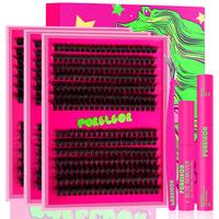 PURELEOR Lash Clusters Kit Fluffy 50D 80D 100D 150D Individual Lashes D Curl Cluster Eyelash Extensions 10-16mm DIY Thick Fal...