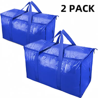2 Pack Extra Large Moving Bags with Zippers & Carrying Handles, Heavy-Duty Storage Tote for Space Saving Moving Storage Organ...