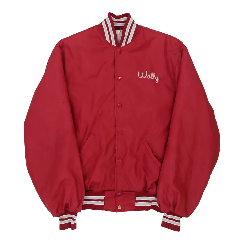 Wally Unbranded Baseball Jacket - XL Red Cotton
