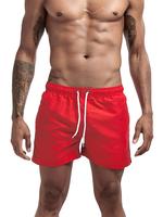 Men's Solid Color Drawstring Waist Beach Shorts, Regular Fit Casual Comfy Breathable Swim Shorts for Beach Vacation, Men's Sw...