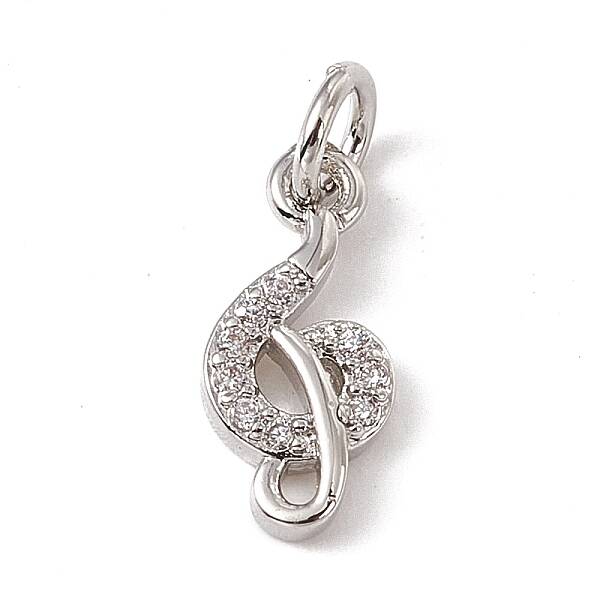 Brass Micro Pave Cubic Zirconia Charms