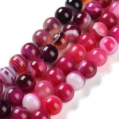 Natural Striped Agate/Banded Agate Beads Strands